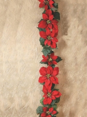 Ponsetia, flor de pascua artificial de calidad guirnalda navidena ponsetia artificial oasisdecorcom