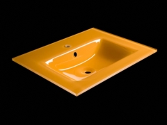 Lavabo de cristal templado naranja