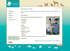 Pagina web de la clinica veterinaria altza (servicios)