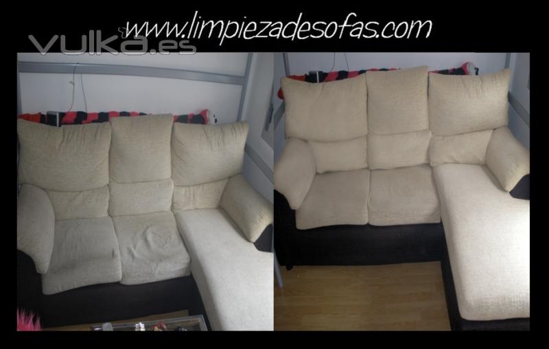 Limpieza de Sofas con Chaise Longue