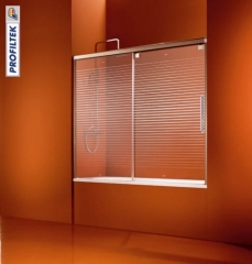 Mampara de banera frontal corredera vetro vt110 con 1 hoja corredera y 1 hoja fija