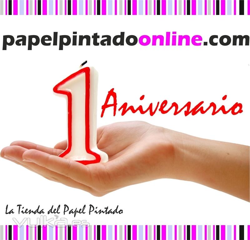 papelpintadoonline.com 1 aniversario, lideres en venta online de papeles pintados y fotomurales
