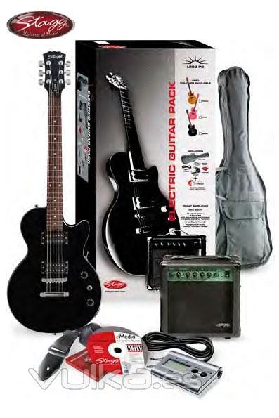 Pack guitarra electrica les Paul + amplificador + accesorios + cd interactivo