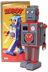 Robot de hojalata con mecanismo de cuerda.  www.juguetedehojalata.com