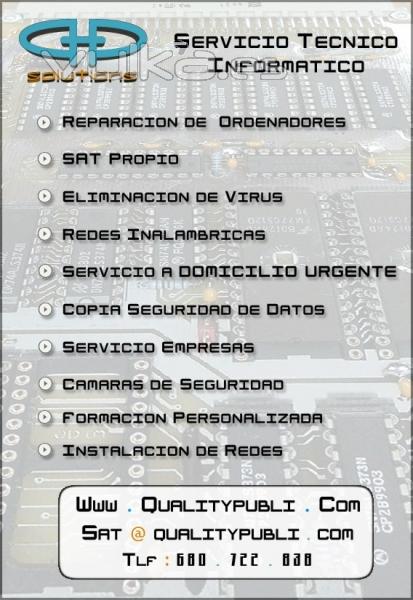 QualityPubli, tecnico informatico repara, arregla, formatea disco duro, ordenador, portatil, server