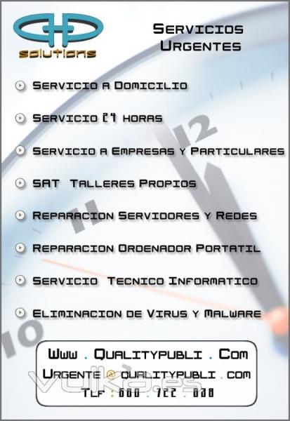 QualityPubli, servicio urgente, de urgencia en Madrid a domicilio, Servicio tecnico informatico