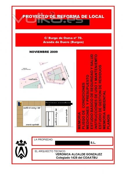 Proyecto reforma local y legalizacin actividad