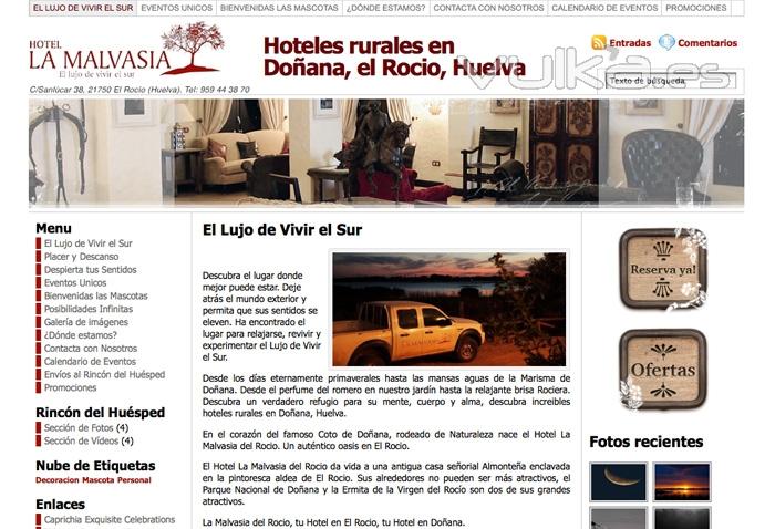 Web de Hotel La Malvasa en el Roco