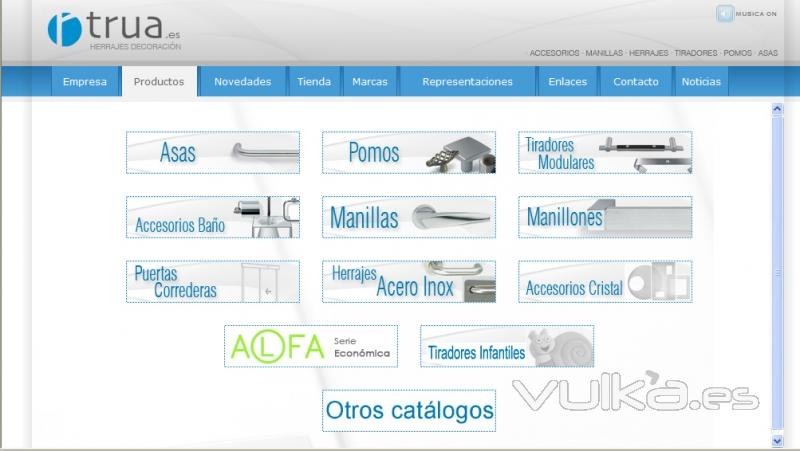 Todos nuestros productos, catlogos, novedades, marcas, enlaces...lo puedes encontrar en www.trua.es