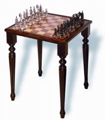 Mesa de ajedrez realizada de forma artesanal