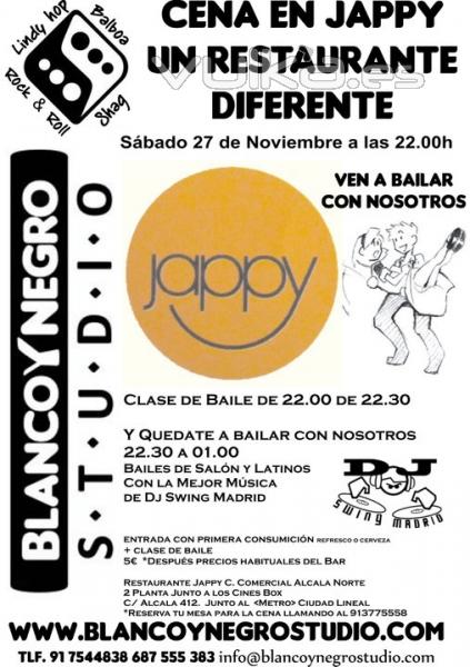 Bailes de Salón y Latinos en el Restaurante Jappy. Cena y quédate a Bailar