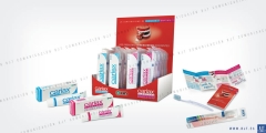 Expositor gama pasta dentifrica cariax