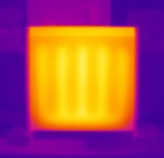 Imagen termografica radiadores radialight, maximo confort en bajo consumo