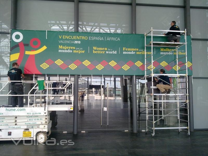 5º encuentro España África Centro Eventos Feria Valencia . Lona Entrada