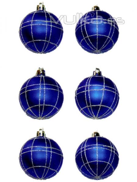 bolas de navidad azules BLISTER 6 BOLAS NAVIDAD AZULES oasisdecor.com