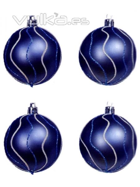 adornos bolas de navidad azules BLISTER 4 BOLAS NAVIDAD AZULES oasisdecor.com