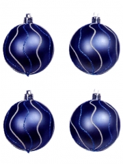 Adornos bolas de navidad azules blister 4 bolas navidad azules oasisdecor.com