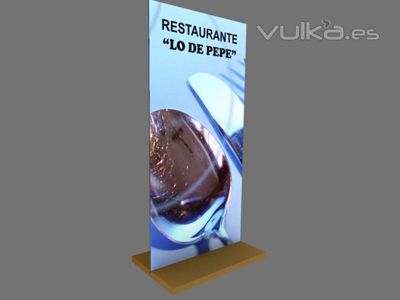 Expositor-display, dos caras, Rotulowcost.