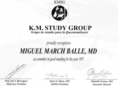 Diploma de miembro del grupo internacional de estudio de la keratomileusis (kmsg)1997