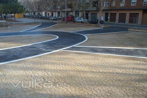 Hormigon Impreso en una glorieta en Valencia