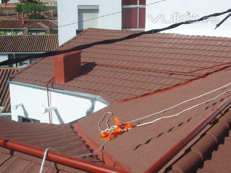 Despues 3:Rehabilitacion de una cubierta en carbanchel, mediante tejas de zinc-alumen Tejas Gerard