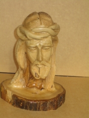 Busto de jesus, 15 cm tallado a mano en palestina ,madera de olivo