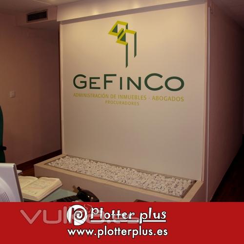 Panel impreso directamente sobre forex de 1,7x 1,9 metros y su posterior colocacin para Gefinco
