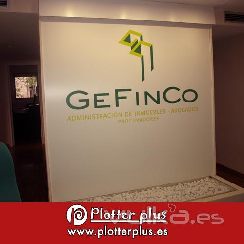 Panel impreso directamente sobre forex de 1,7x 1,9 metros y su posterior colocacin para Gefinco