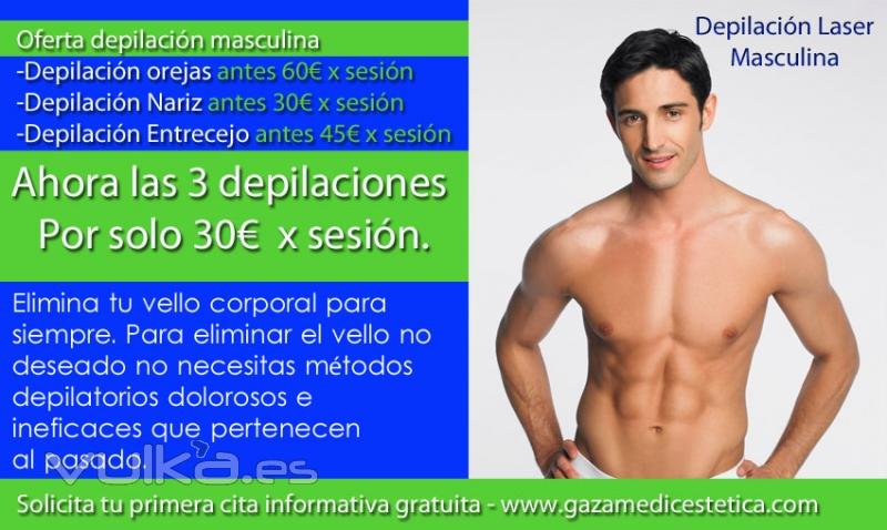 Depilacin laser para hombres , en orejas , nariz, entrecejo. promocion mes de diciembre