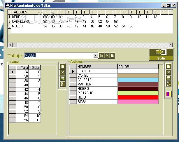 software gestion comercio textil tallas y colores