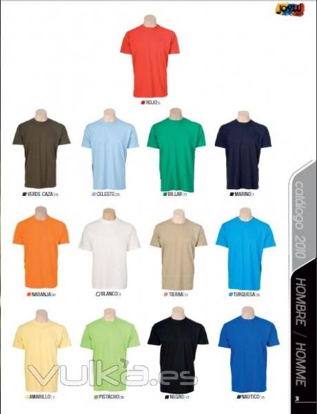 Colores de camisetas manga corta disponibles
